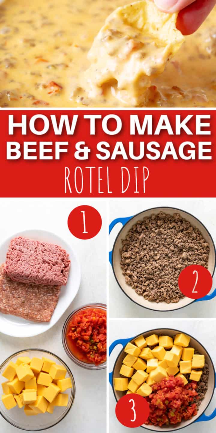 Collage showing how to make rotel