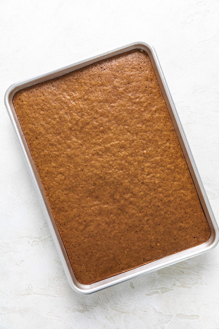 Pumpkin cake in a pan.