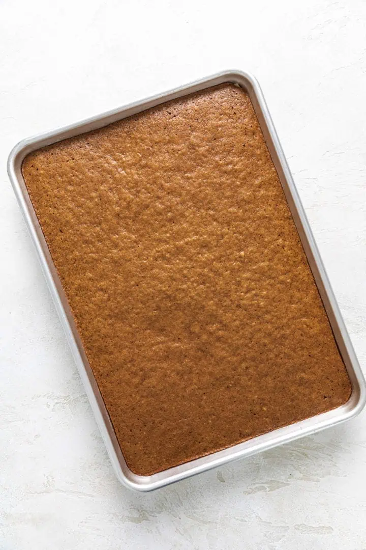 Pumpkin cake in a pan.