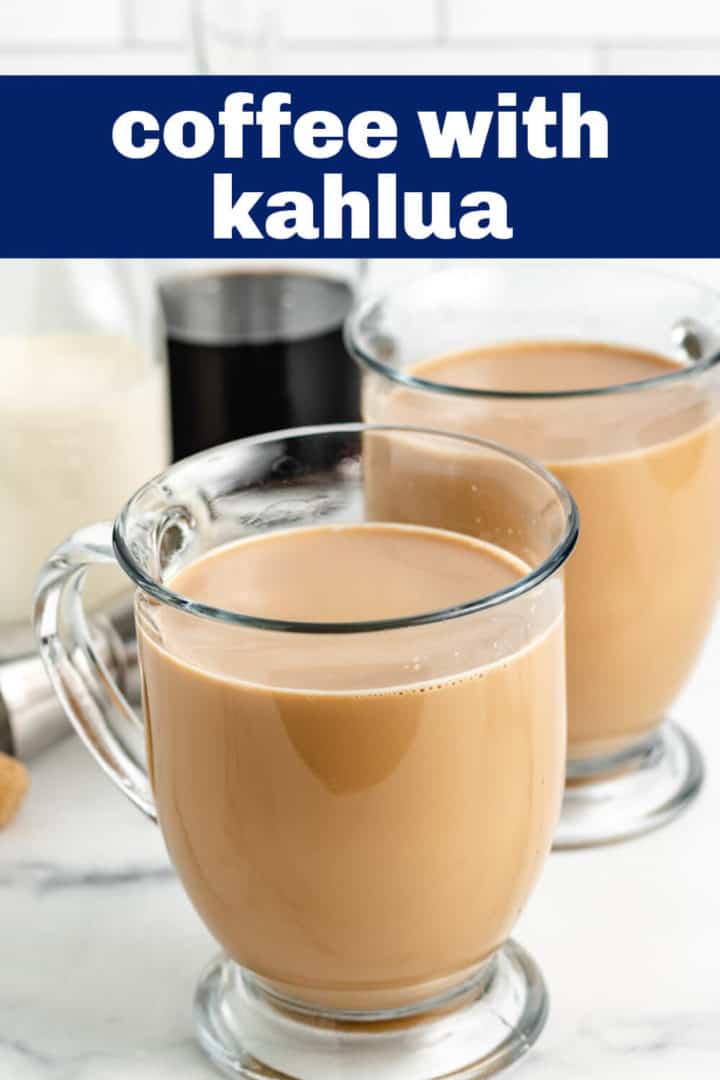 Coffee and kahlua in mugs.