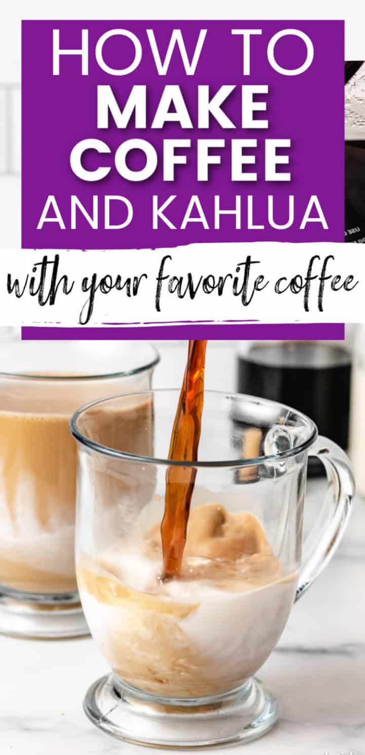 Coffee being added to cream and Kahlua.