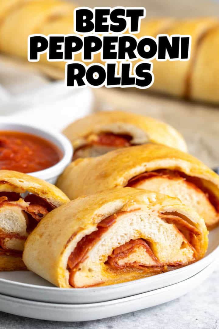 Plate of pepperoni rolls.