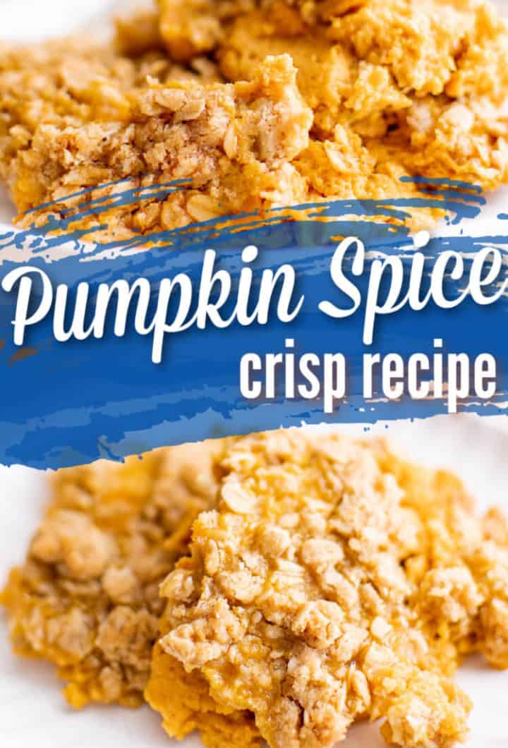 Pumpkin Crisp Fall dessert on a white plate.