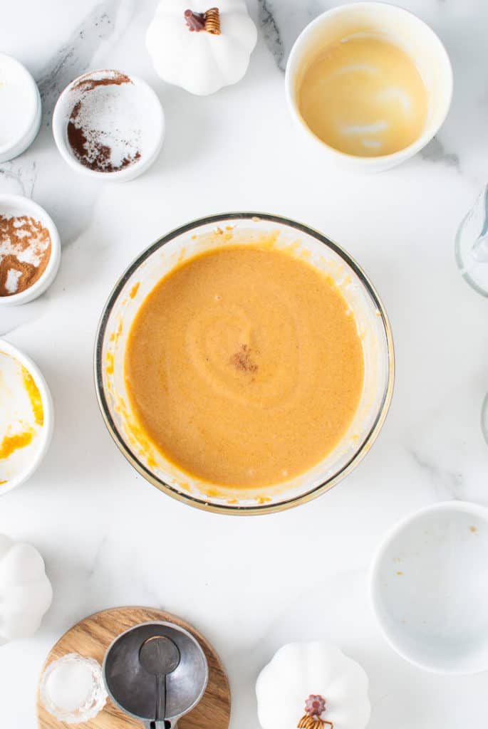 Pumpkin swirl for ice cream mixed in a bowl.