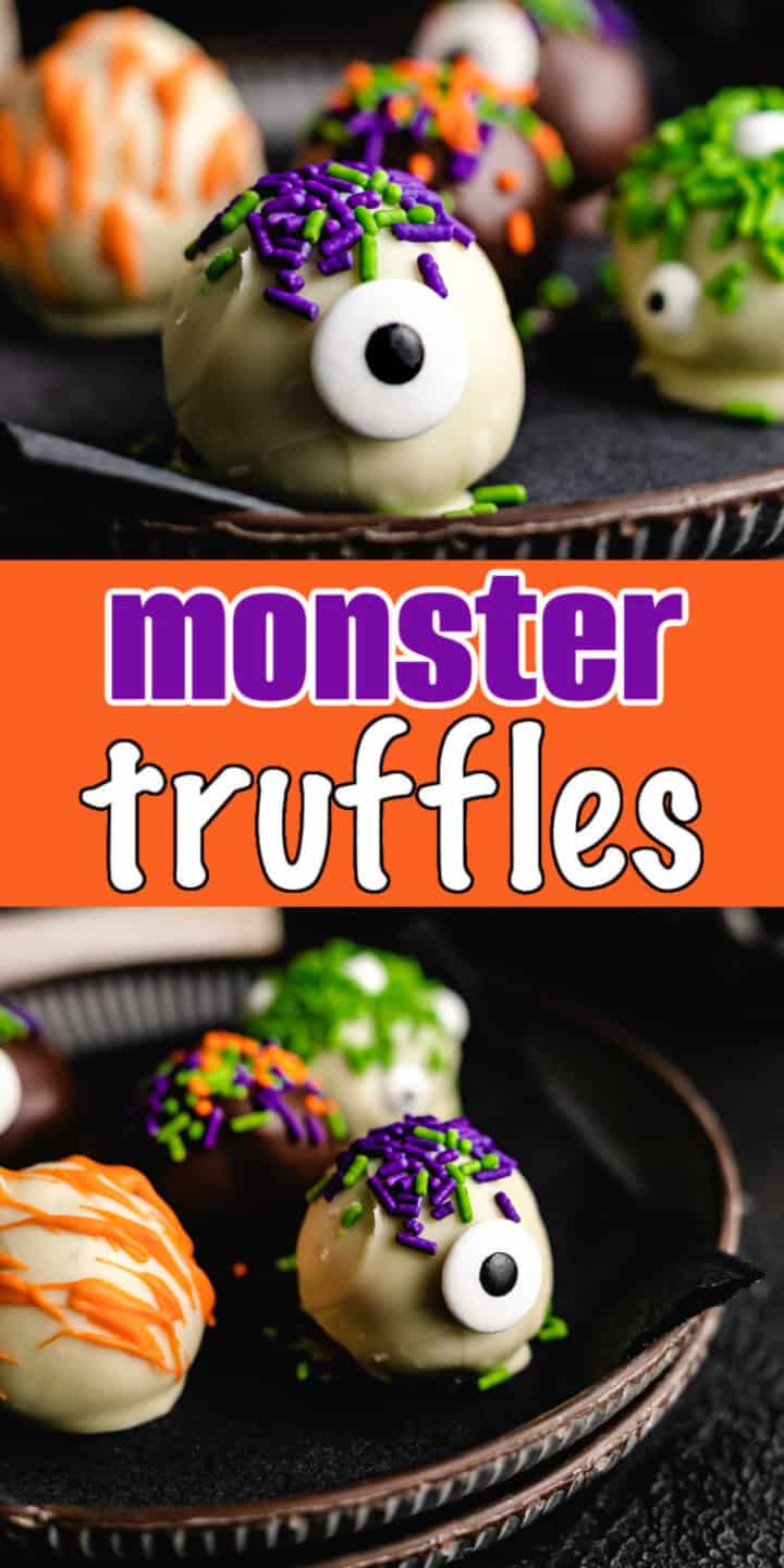 Two photos of monster truffles in a collage.