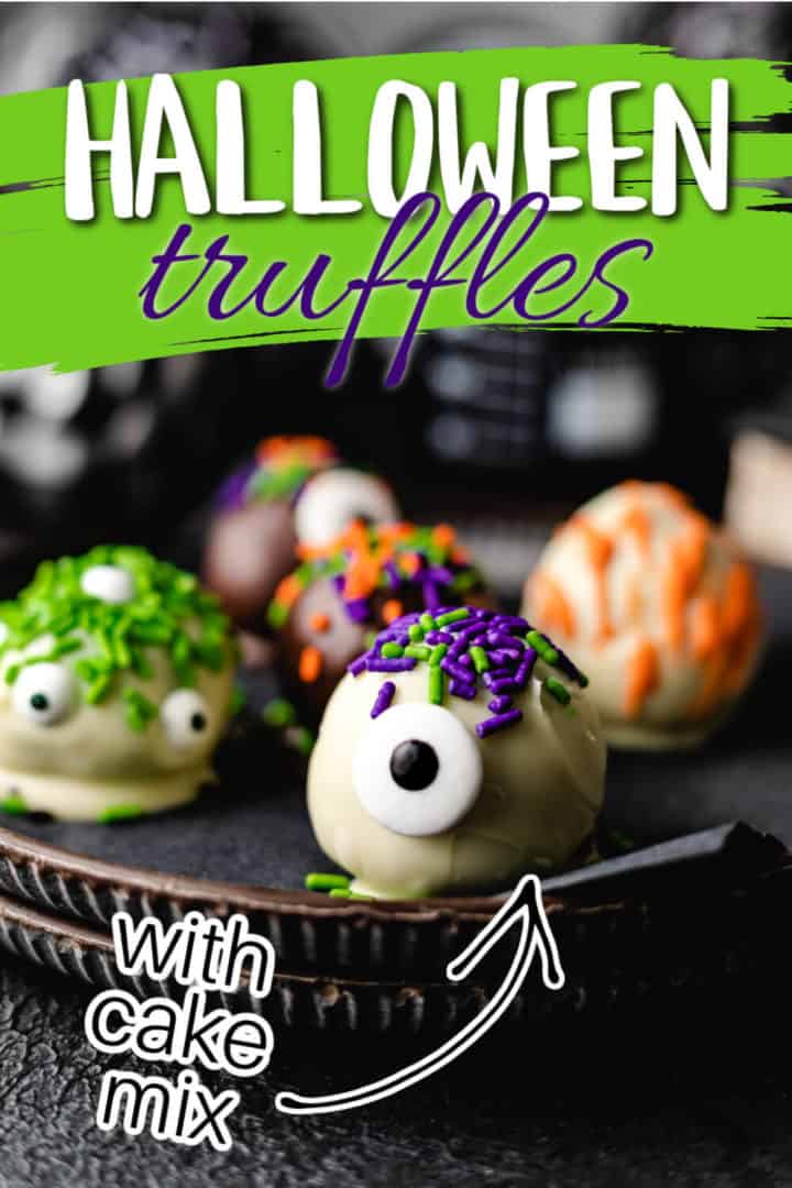 Monster truffles on a stack of metal plates.