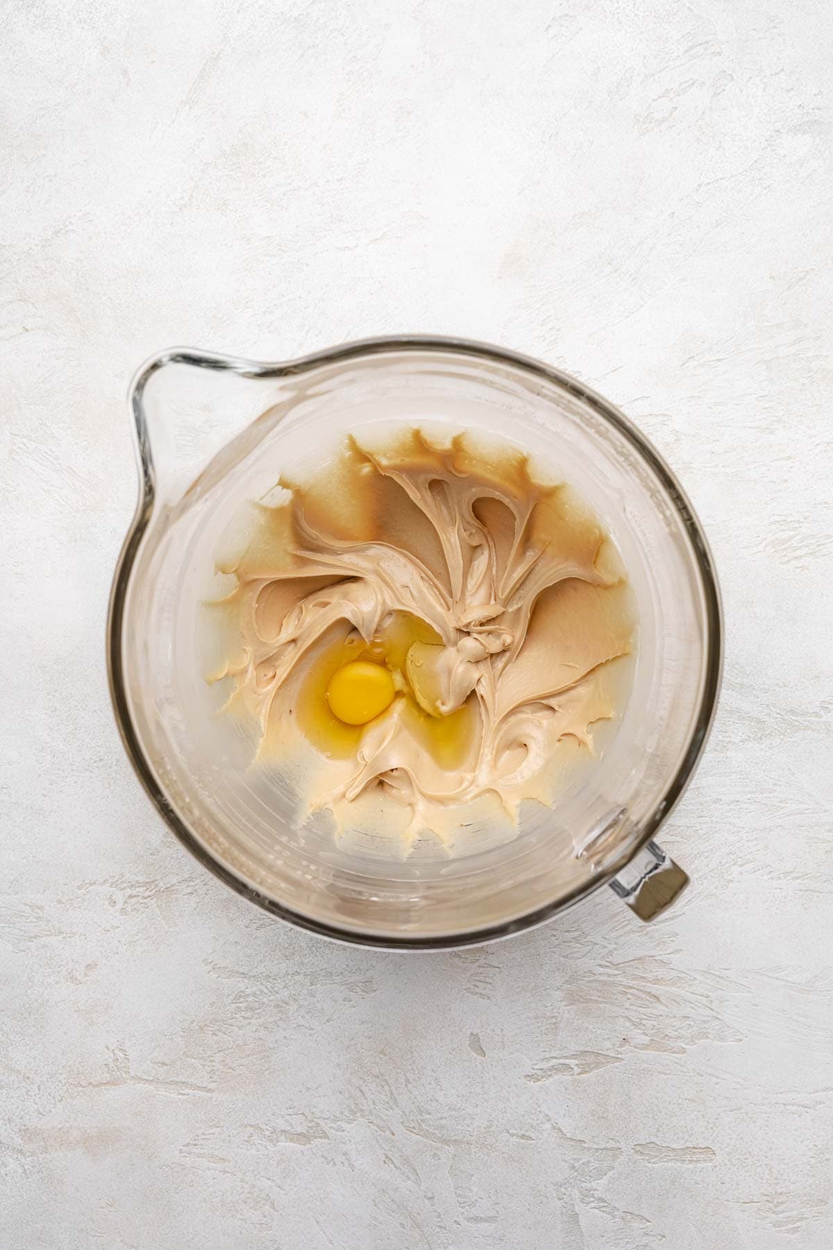 Sweetened cream cheese with an egg on top.