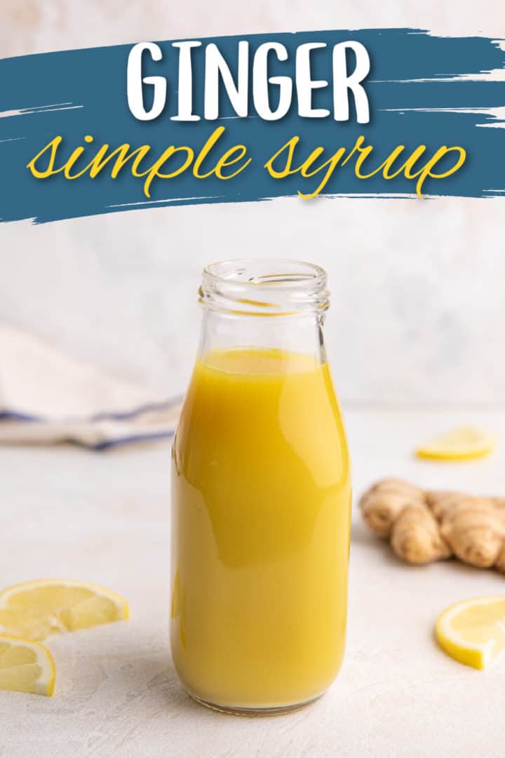 Simple syrup in a tall jar.