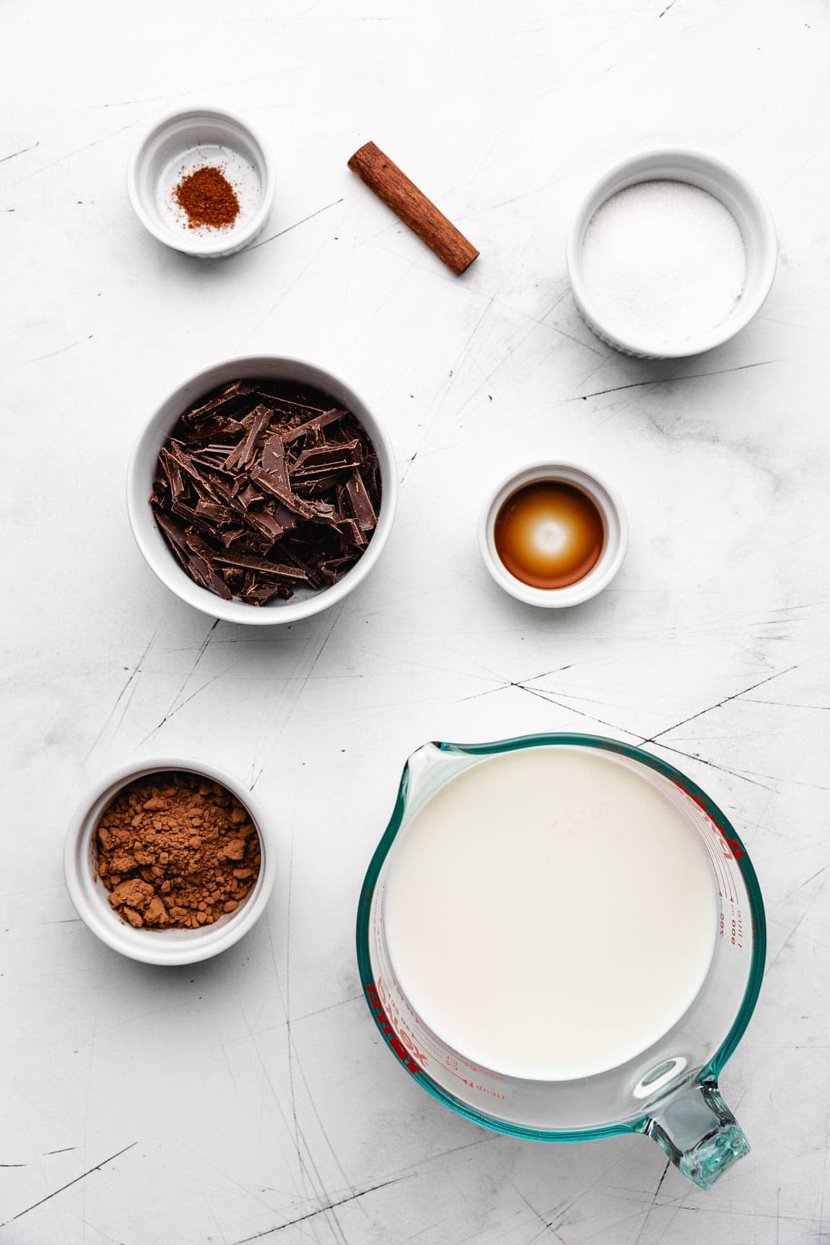 Ingredients needed for Mexican hot chocolate.