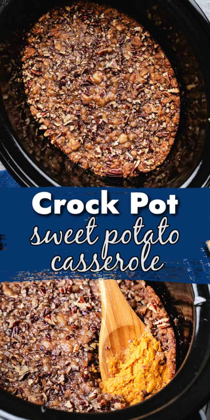Sweet potato casserole photos in a collage.