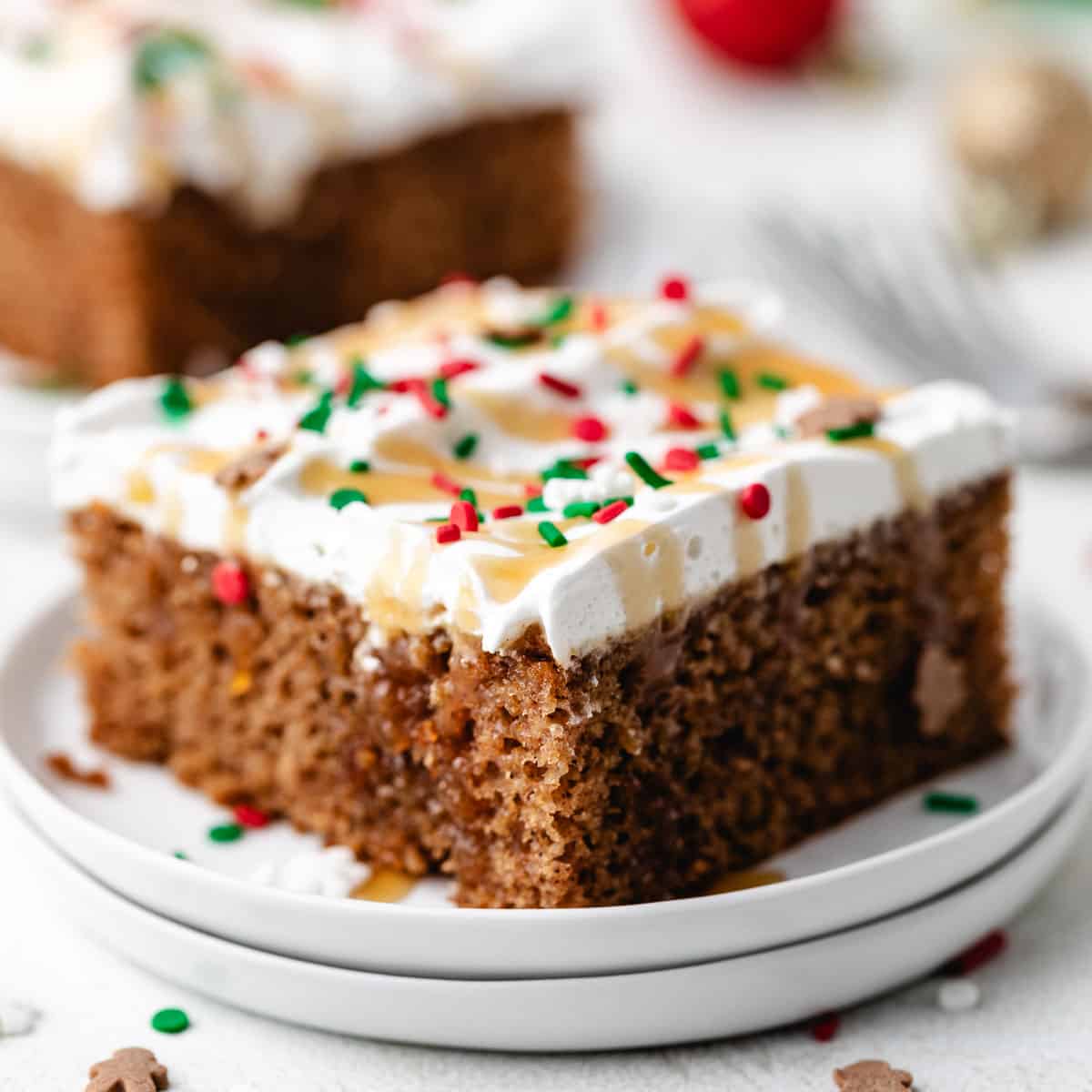 Gingerbread poke cake