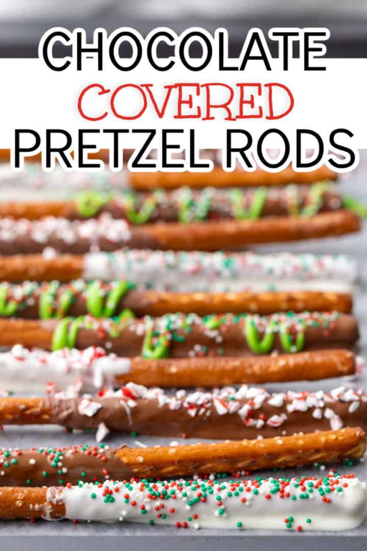 Chocolate pretzels on a baking sheet.