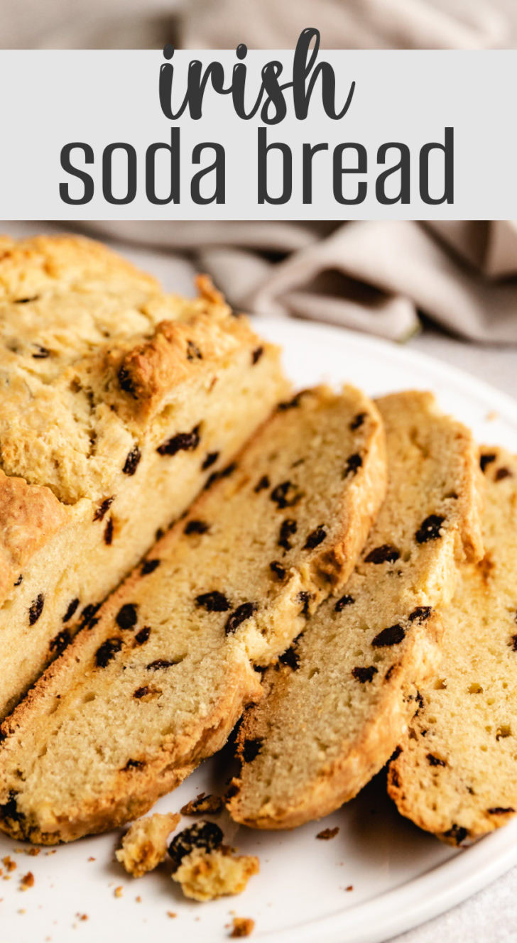 Sliced irish soda bread on a plate.