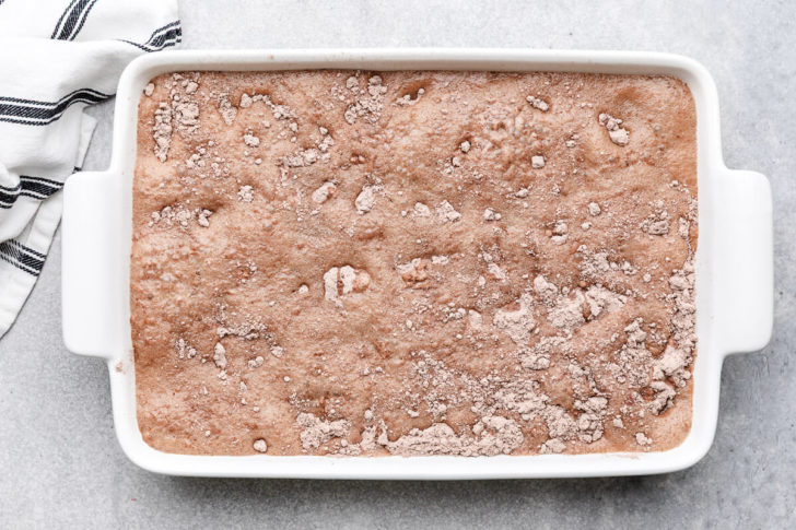 Cherry cola poured over cherry pie filling.