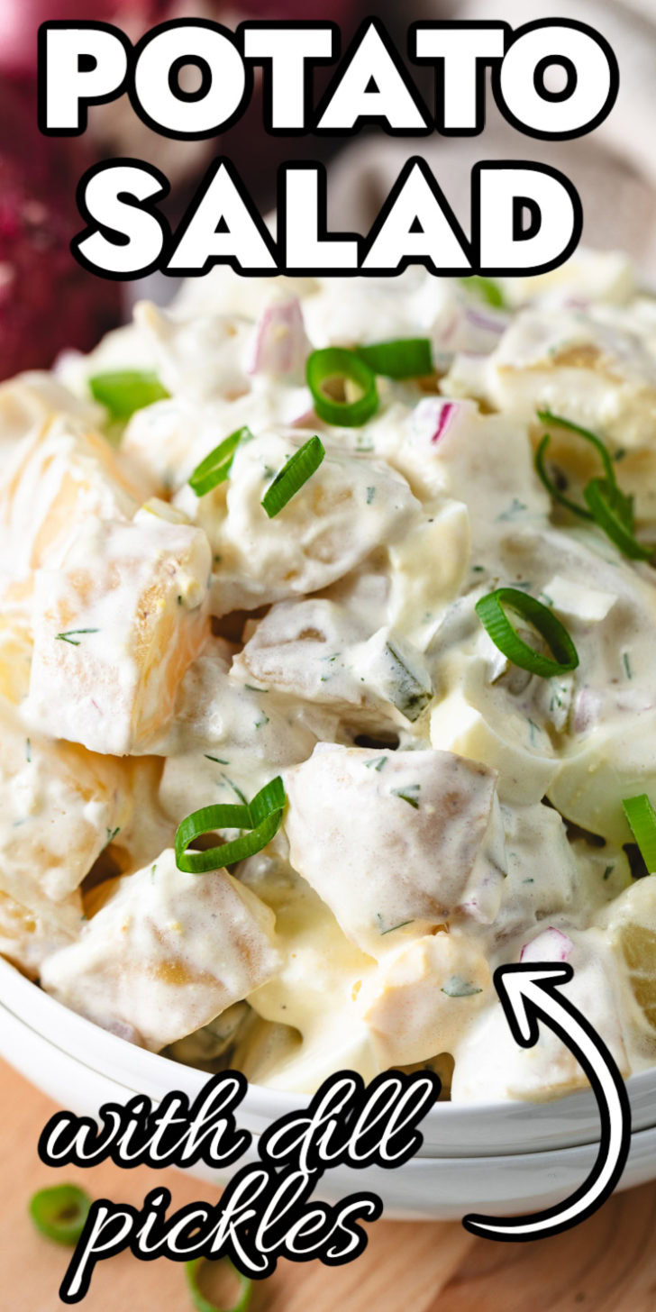 Potato salad with pickles.