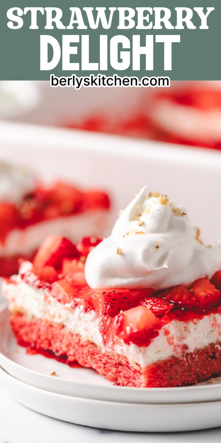 Strawberry delight with whipped topping.
