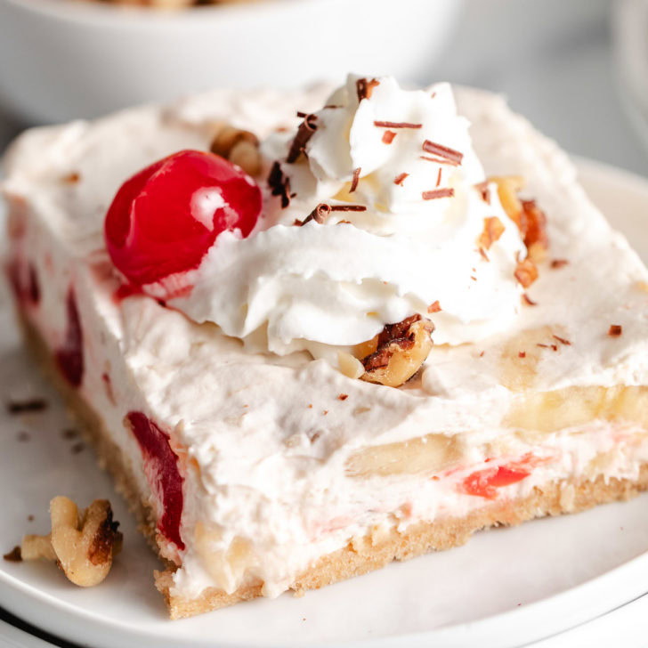 Whipped cream on a banana split bar.