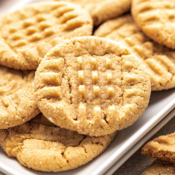 Cookies on a white platter.