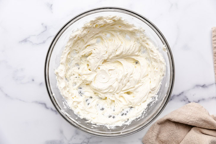 Bowl of cream cheese.