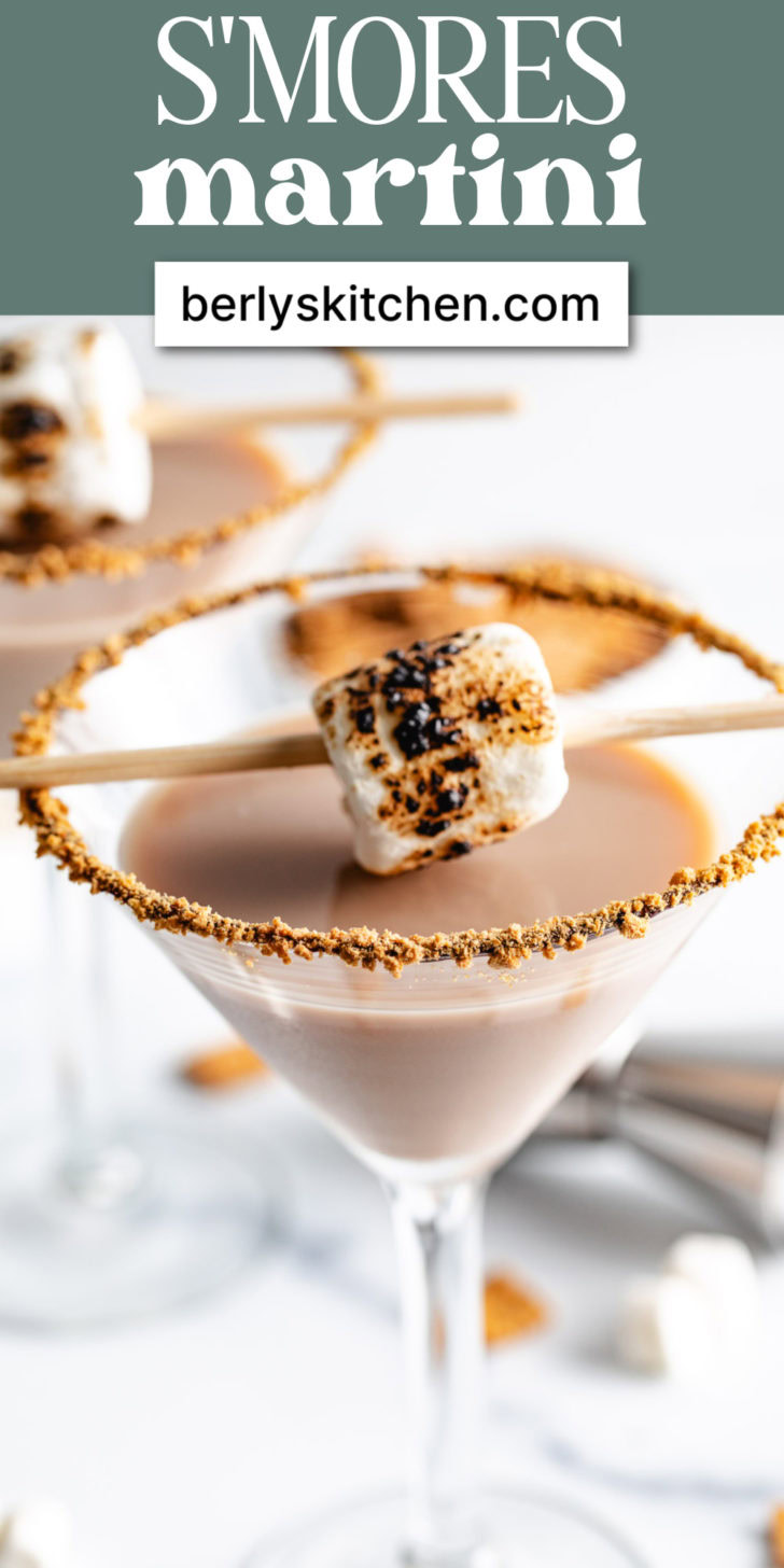 S'mores martini with a toasted marshmallow.