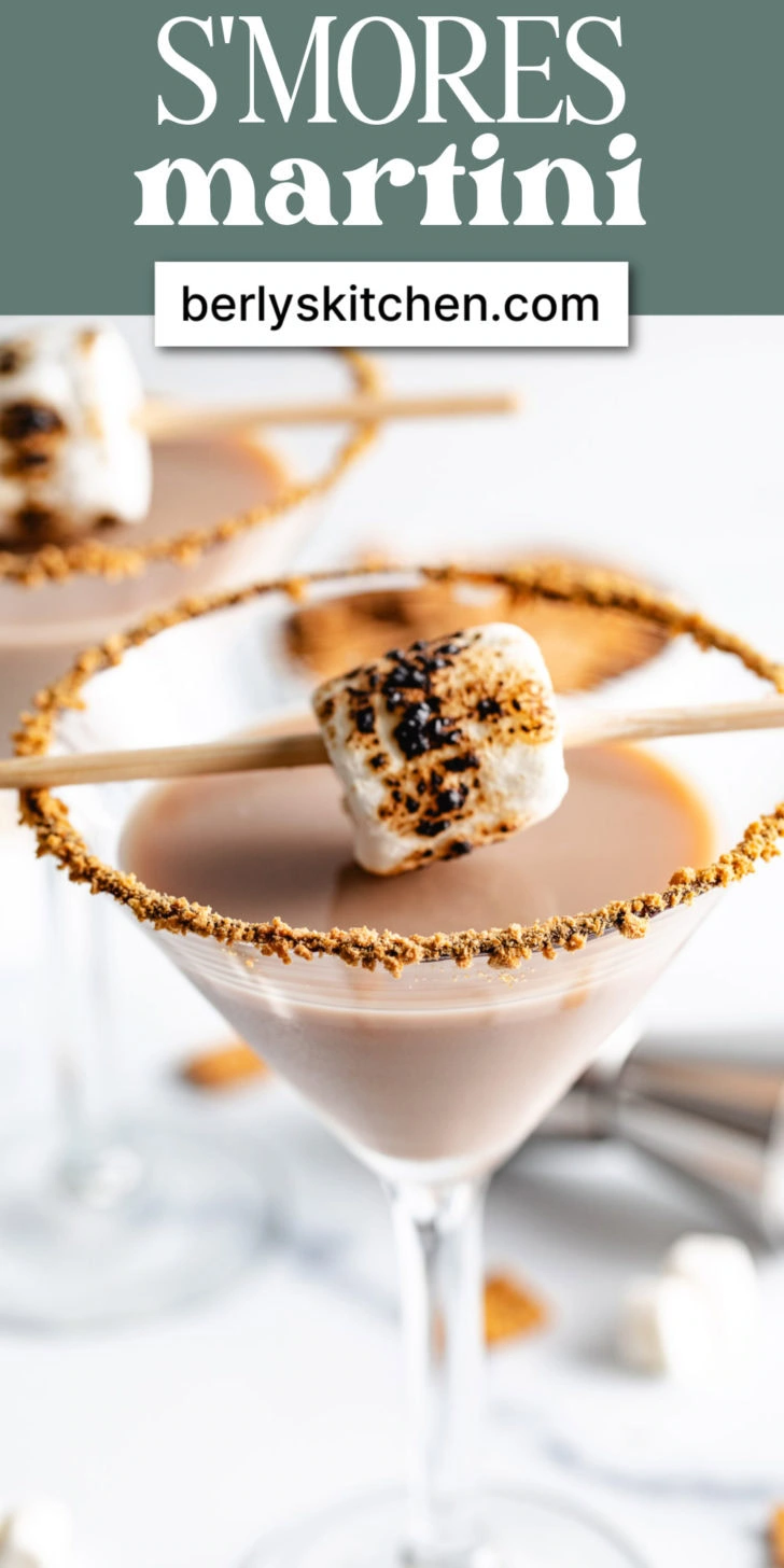 S'mores martini with a toasted marshmallow.