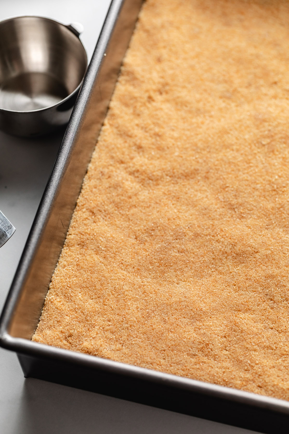 Pan holding a cookie crust.