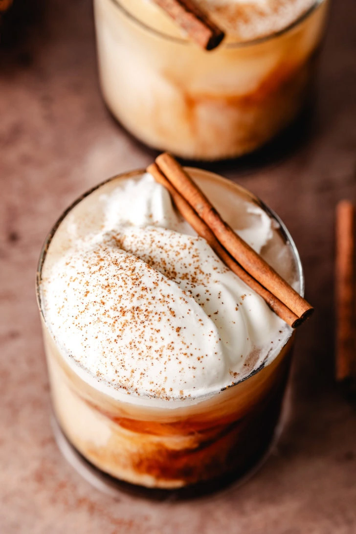 Cinnamon stick on a cocktail.