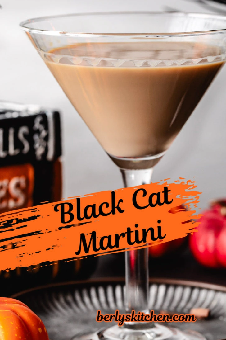 Black cat martini in glass.