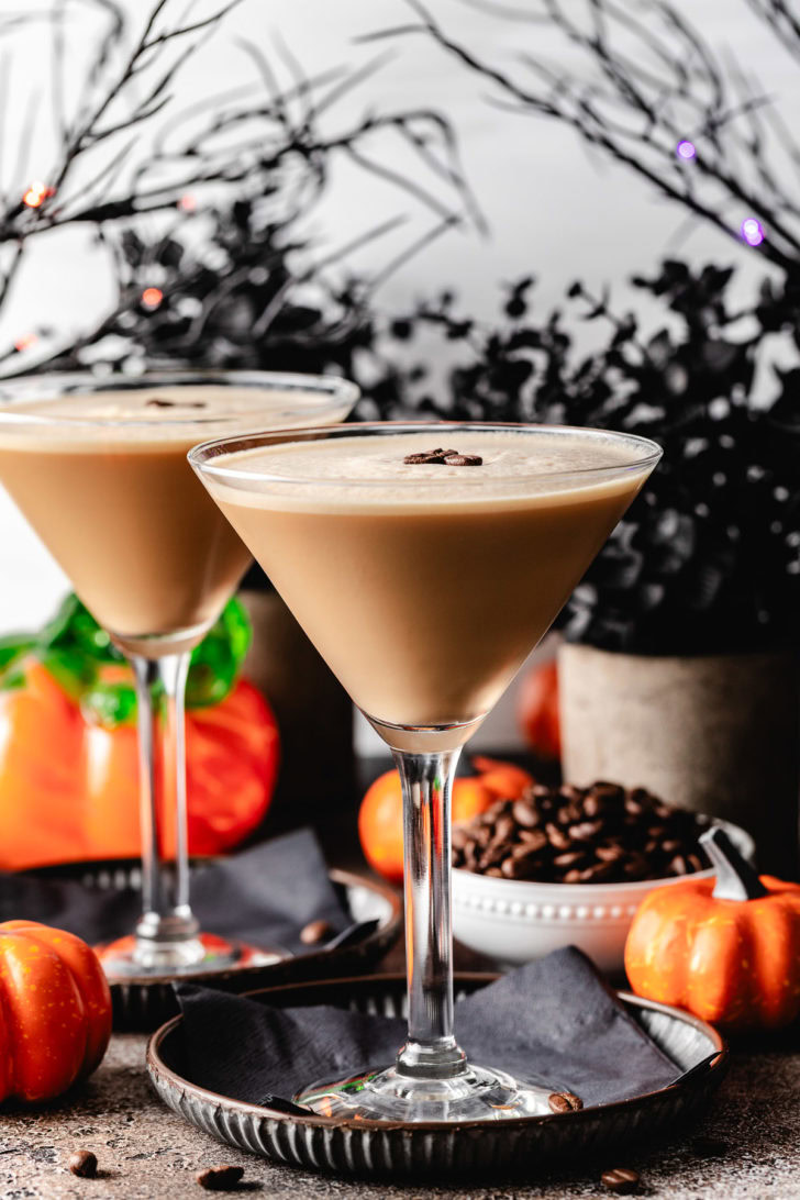Two pumpkin spice espresso martinis.