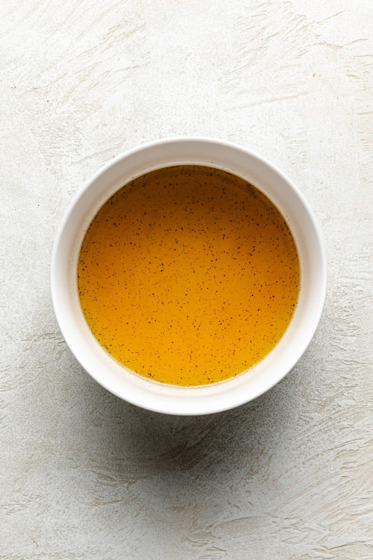 Vinaigrette mixed in a bowl.