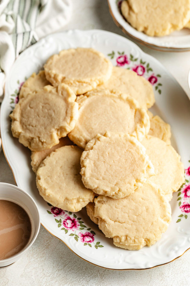 Overhead view of homemade amish sugar cookies.