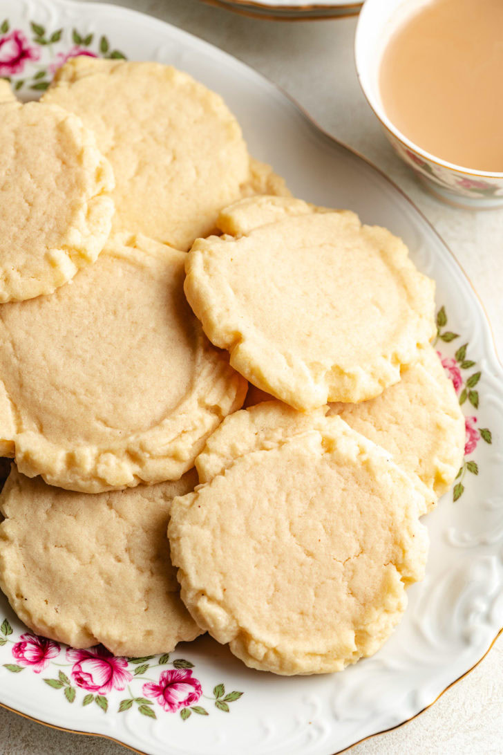Plate of homemade amish sugar cookies.