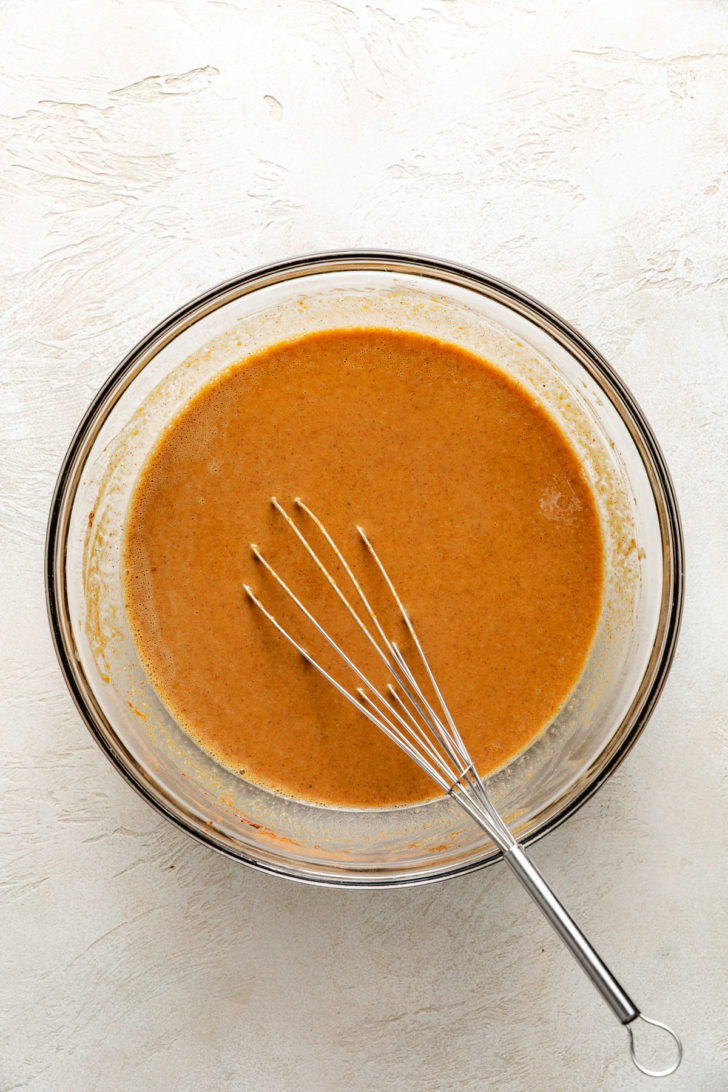 Perfect Pumpkin Pie Pumpkin pie filling in a bowl.