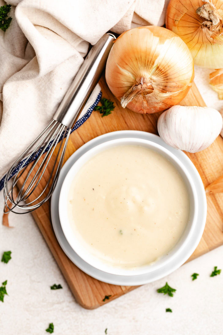 Cream of chicken soup substitute with onions and garlic.