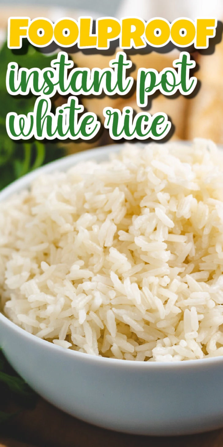 Close up view of a bowl of white rice.