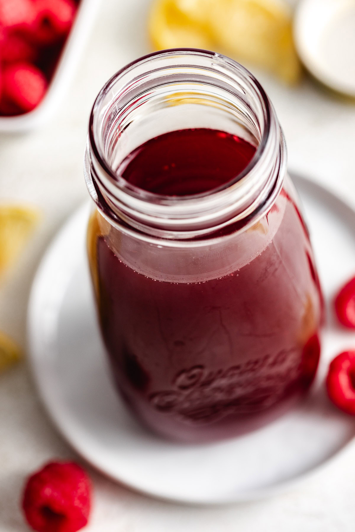 Raspberry Simple Syrup (using Frozen Raspberries)