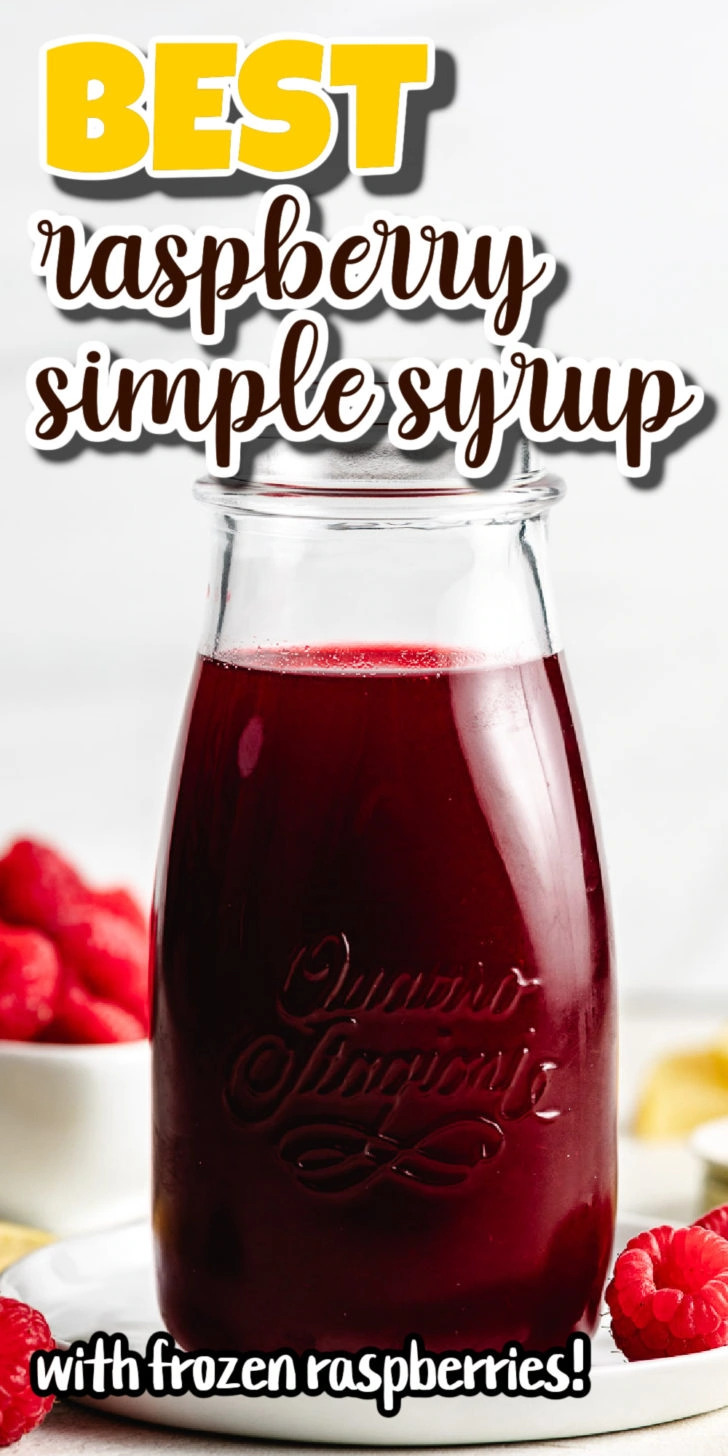 Raspberry Simple Syrup (using Frozen Raspberries)