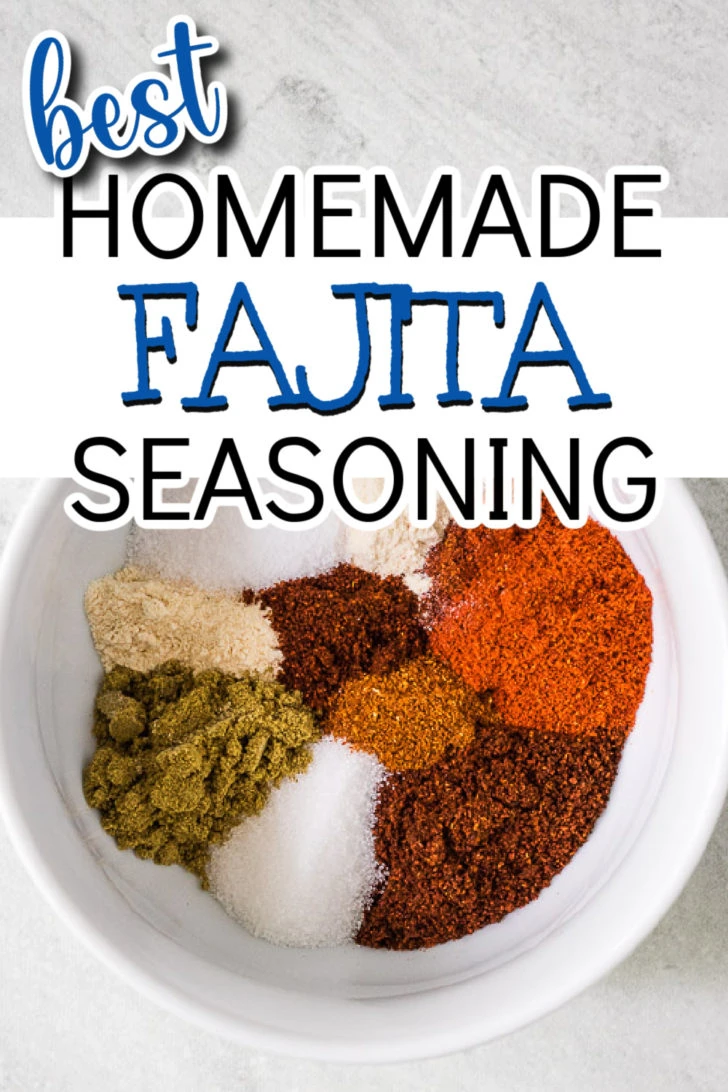 Overhead view of ingredients for fajita seasoning in a bowl.