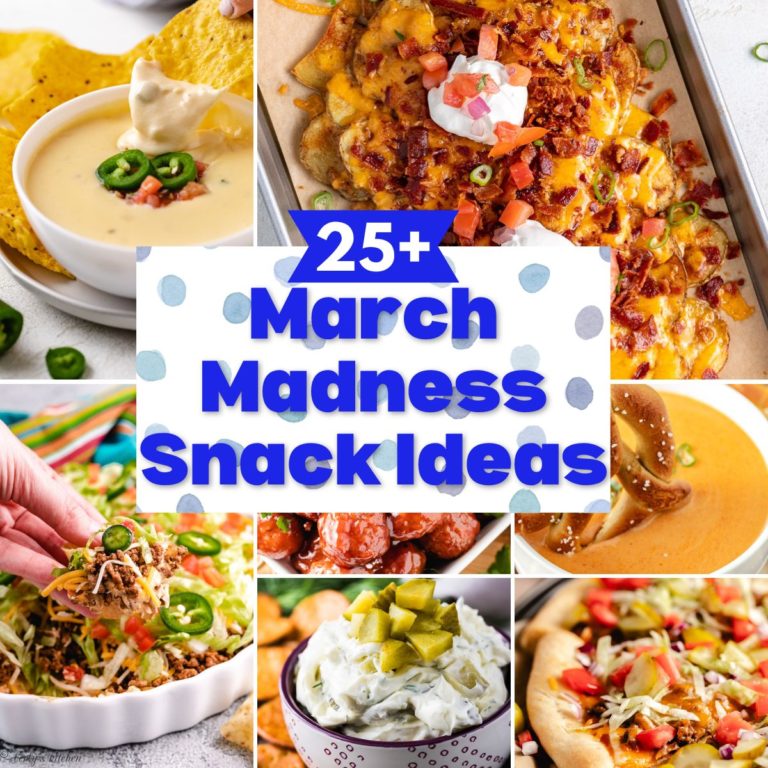 Pictures of various snacks to serve during a basketball get together.