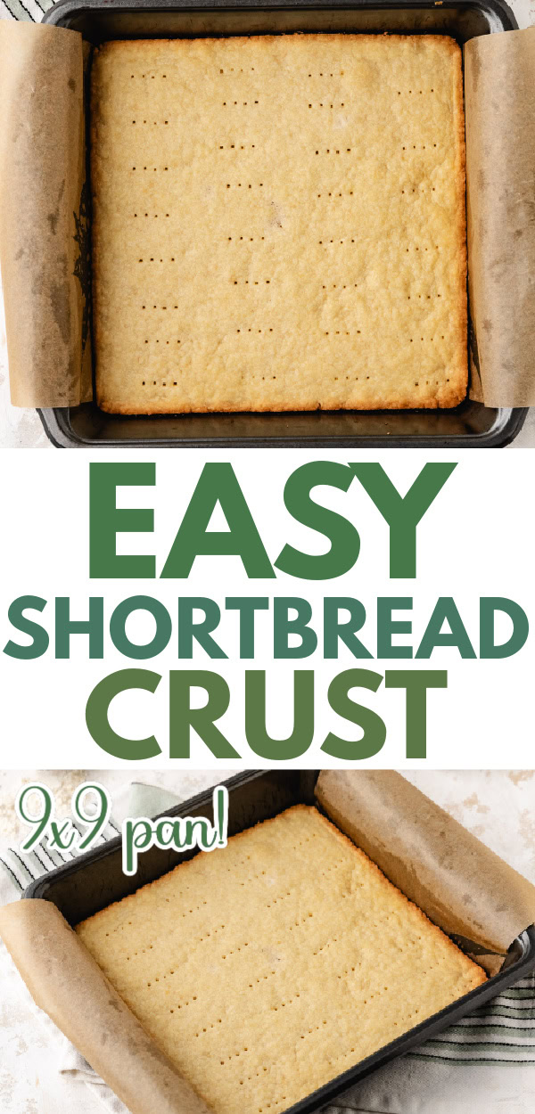 Collage showing two photos of shortbread crust.
