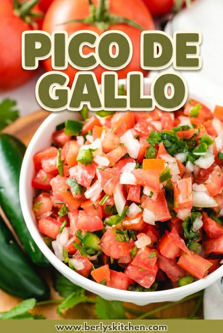 Close up view of pico de gallo in a bowl.