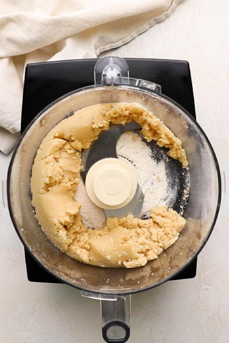 Crumb topping mixed in a food processor.