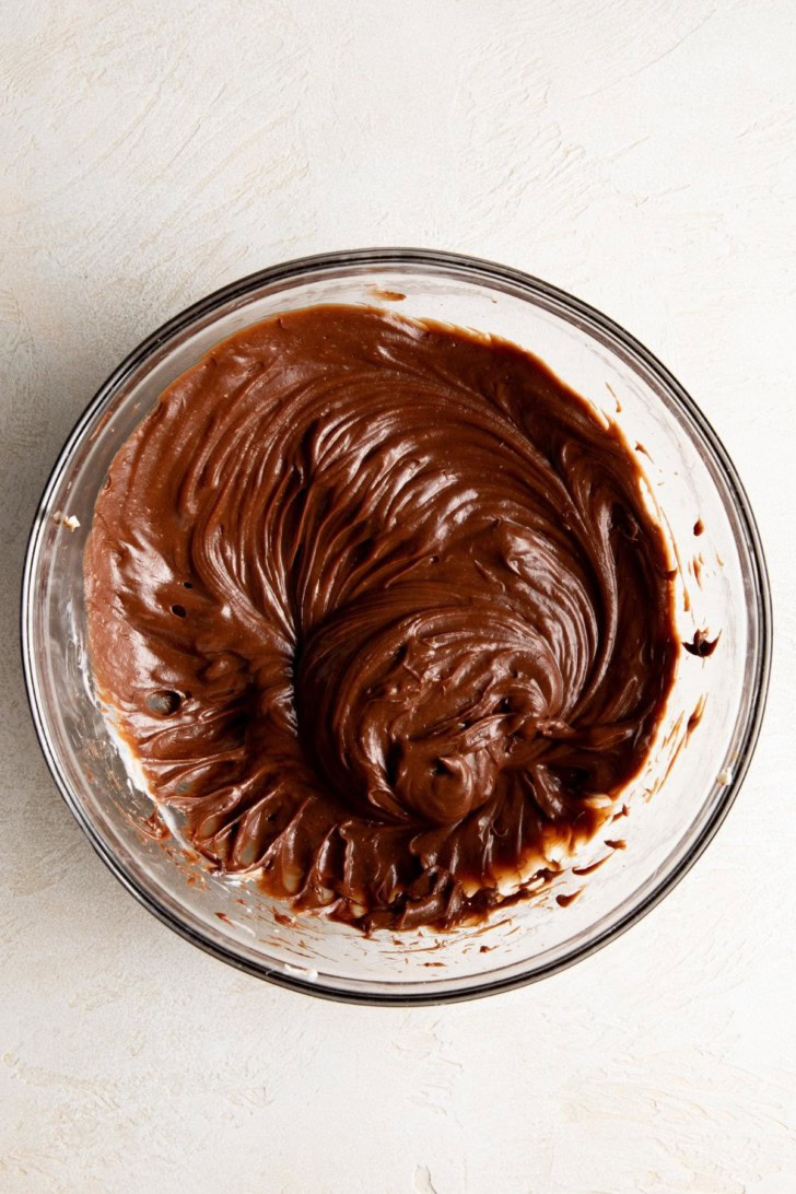 Chocolate cream cheese mixture for s’mores dip.