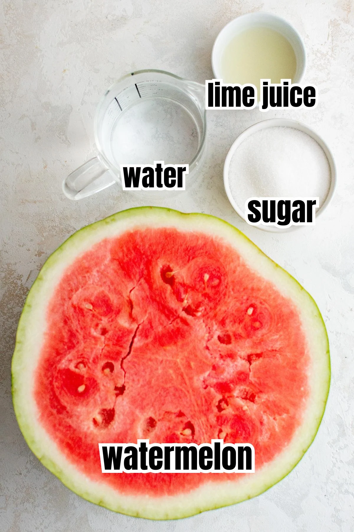 Ingredients used in a watermelon agua fresca.