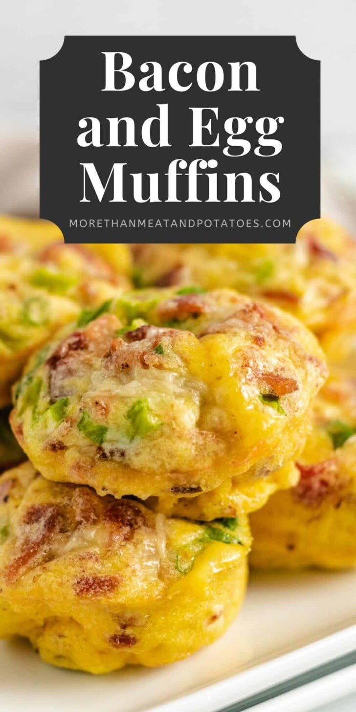 Close up view of bacon and egg muffins.