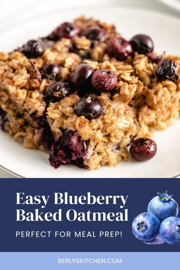 Slice of baked oatmeal on a dish.