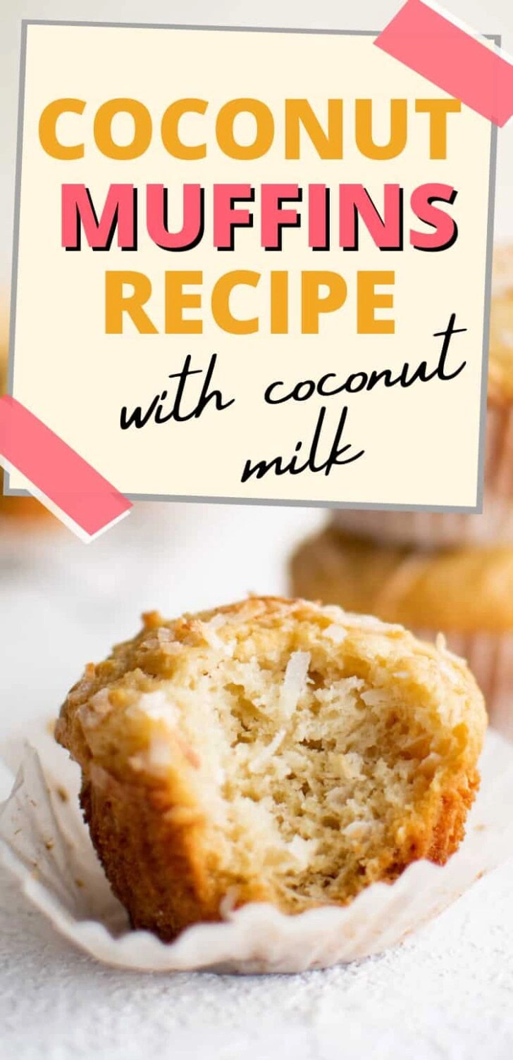 Coconut muffin sitting in a paper wrapper.