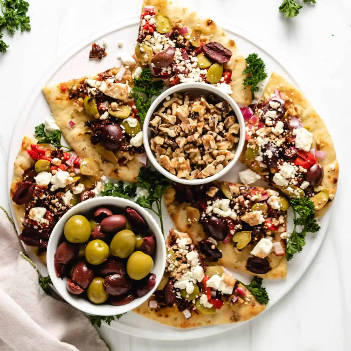Mediterranean Naan Bread Pizza