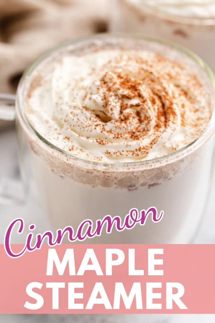 Cinnamon being sprinkled over a cinnamon maple steamer.
