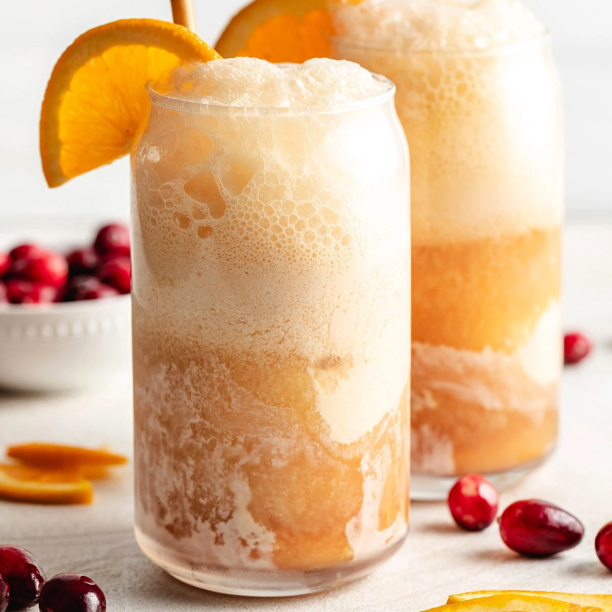 Cranberry Orange Ice Cream Soda